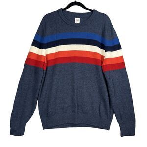 Gap Sweater Mens XL Extra Large Navy Extra Fine Merino Wool Blend Pullover